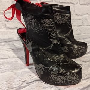 Iron Fist Skull & Roses Closed Toe Platform Heels